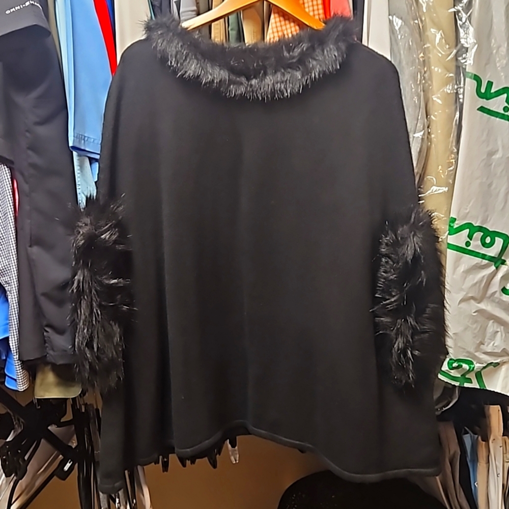 Black fur cape